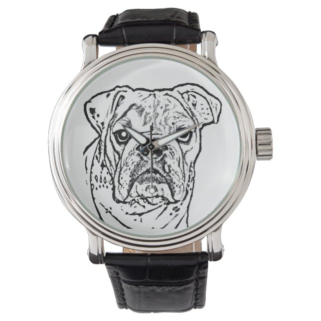 Bulldogge Armbanduhr (Vorderseite)