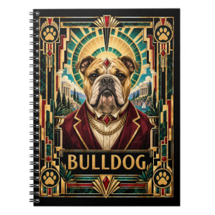 Bulldogge, Art Deco Hund Notizblock