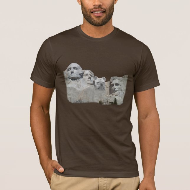 Bulldogge auf dem Mount Rushmore T-Shirt (Vorderseite)