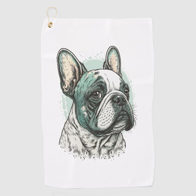 Bulldogge Golfhandtuch (Vorderseite)