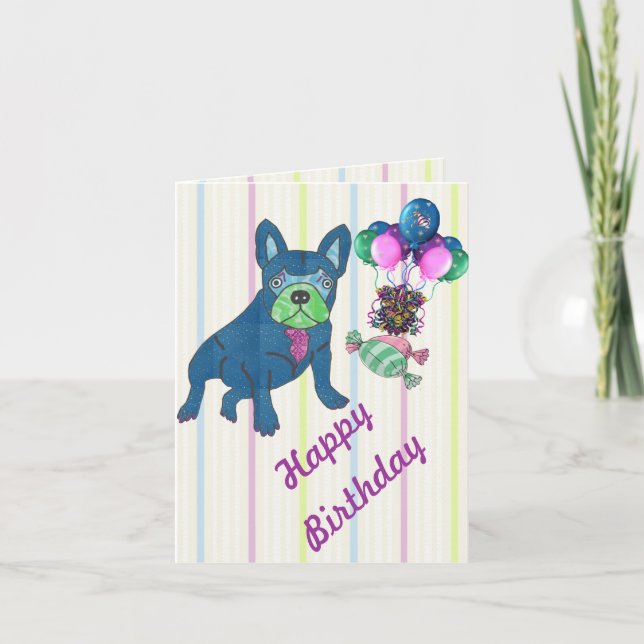 Bulldogge Grußkarten Karte (Vorderseite)