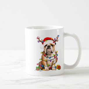 Bulldogge Hund Baum Weihnachtslichter Xmas Pyjama Kaffeetasse
