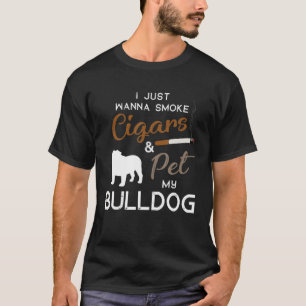 Bulldogge Hund Zigarrenliebhaber Besitzer Weihnach T-Shirt