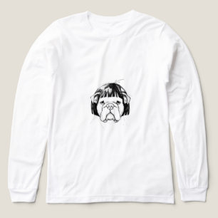 Bulldogge in einer Perücke (Stil 8) Fine Art Tri-Blend Shirt