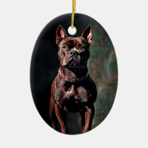 Bulldogge Keramik Ornament