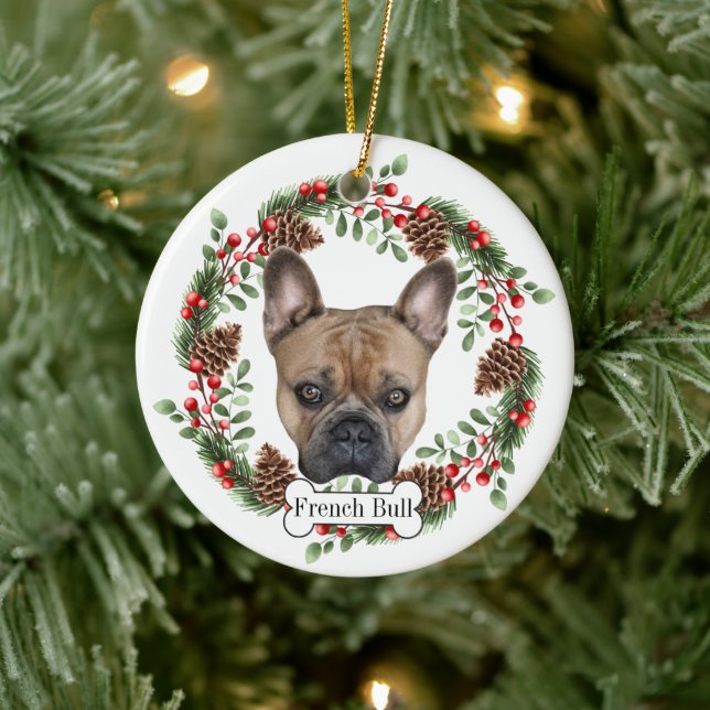 Bulldogge Keramik Ornament (Baum)