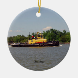 Bulldogge Keramik Ornament