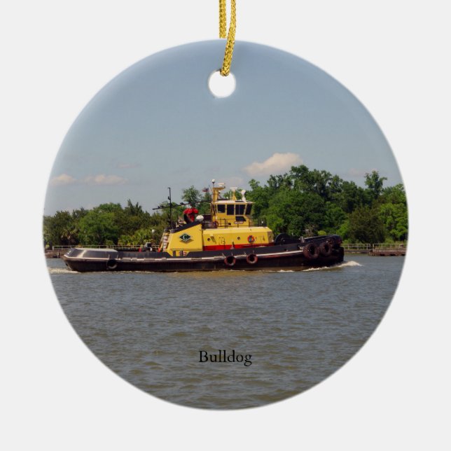 Bulldogge Keramik Ornament (Vorne)