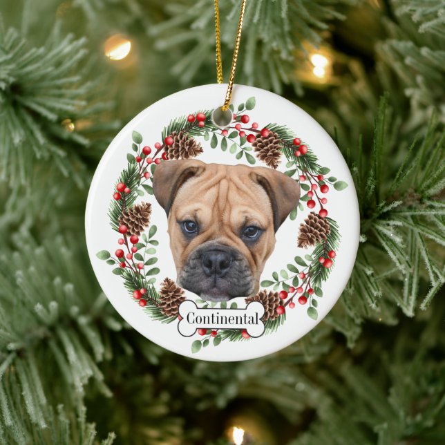 Bulldogge Keramik Ornament (Baum)