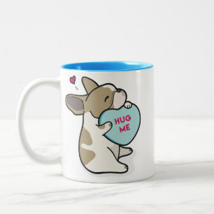 Bulldogge-Kitz das 2015-French des Valentines Zweifarbige Tasse