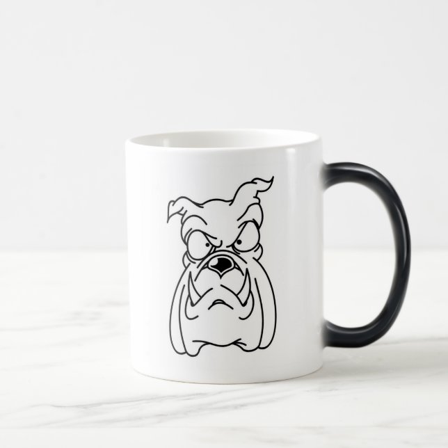 Bulldogge-Kopf Morphing Keramik Tasse (Rechts)