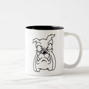 Bulldogge Kopf Zweifarbige Keramik Tasse