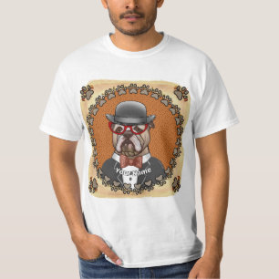 Bulldogge mit Brille T-Shirt