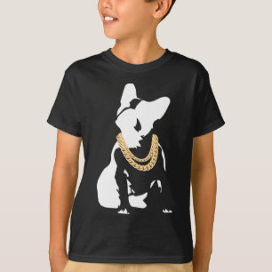 Bulldogge mit Goldkette  T-Shirt