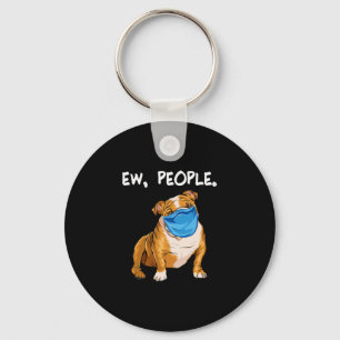 Bulldogge mit Maske Schlüsselanhänger