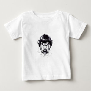 Bulldogge mit Perücke (Stil 3) Fine Art Baby T-shirt