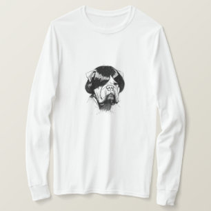 Bulldogge mit Perücke (Stil 5) Fine Art T-Shirt