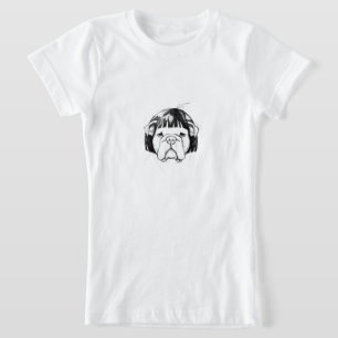 Bulldogge mit Perücke (Stil 8) Fine Art T-Shirt