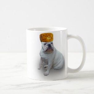 Bulldogge mit russischem Pelzhut Tasse