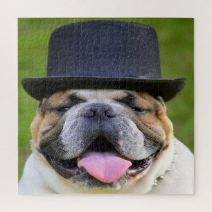Bulldogge mit Zylinder Puzzle