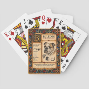 Bulldogge, mittelalterliche Bestiarien-Kunst Spielkarten