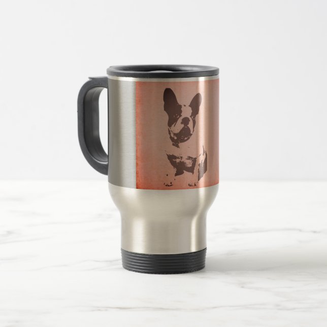 Bulldogge Mug Reisebecher (Vorderseite Links)