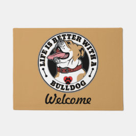 Bulldogge Personalisiertes Leben besser mit einem  Fußmatte
