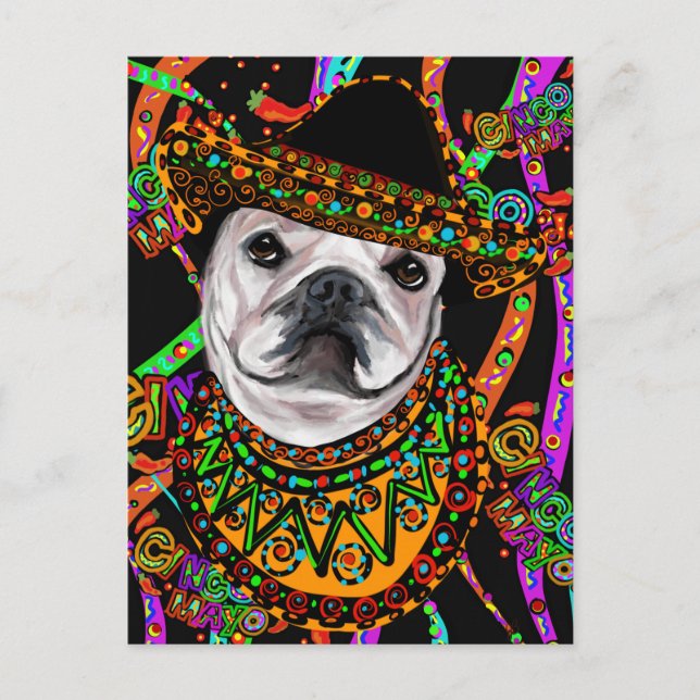 Bulldogge   postkarte (Vorderseite)