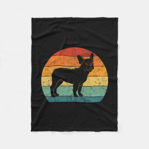 Bulldogge Retro Vintage 60er 70er Spaß Frenchie Li Fleecedecke