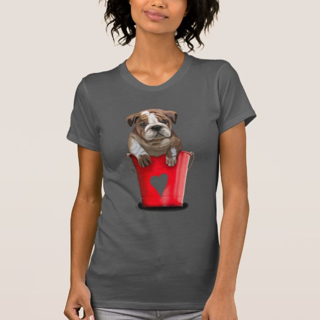 Bulldogge Rot-Liebe T-Shirt (Vorderseite)