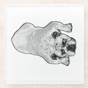 Bulldogge Ruhige Tischunterlage Glasuntersetzer