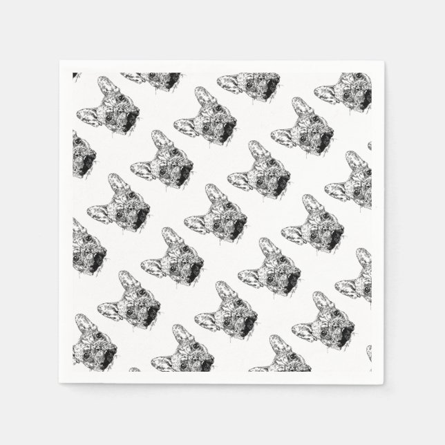 Bulldogge Serviette (Vorderseite)