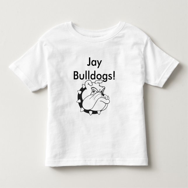 Bulldogge spürt Shirt auf (Vorderseite)