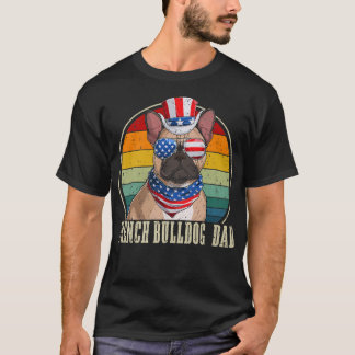 Bulldogge Vater Retro Sonnenbrille 4. Juli Fa. T-Shirt