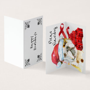 Bulldogge Weihnachten - Rote Geschenke - Wunsch