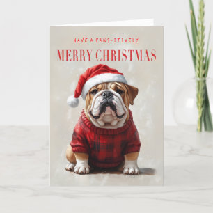 Bulldogge Weihnachtskarte Dankeskarte