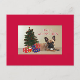 Bulldogge Weihnachtskarte Postkarte