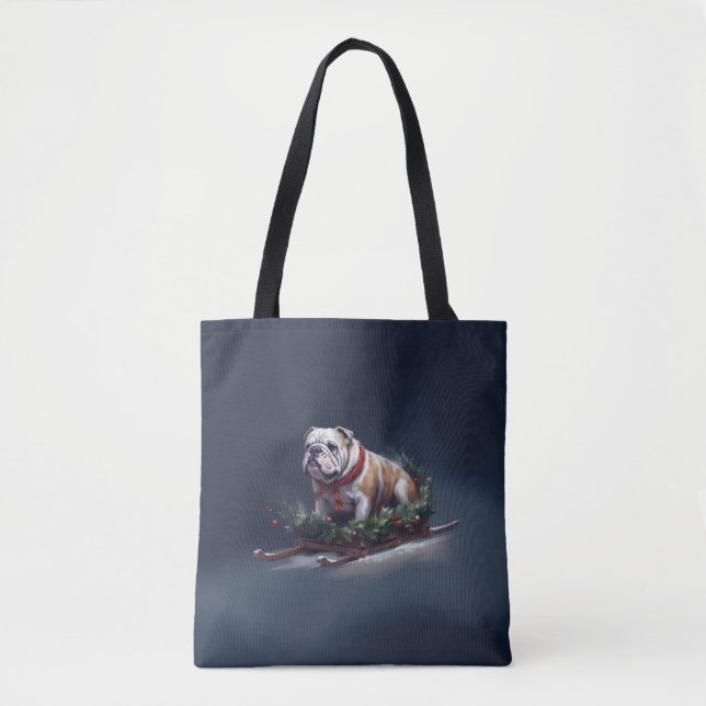 Bulldogge Weihnachtsschnee (Vorderseite)