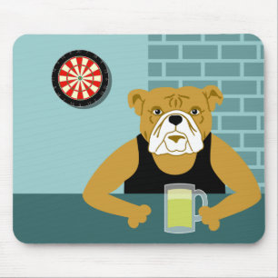 Bulldoggedartboard-Bier-Bar Mousepad