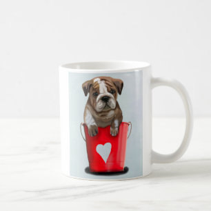 Bulldoggen-Eimer Liebe-Rot 2 Tasse