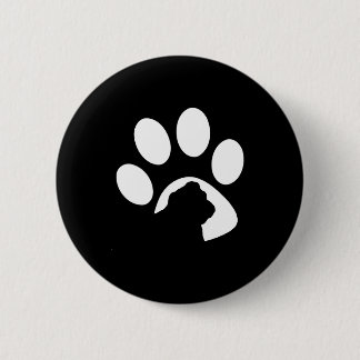 Bulldoggen-enorme Tatzen-Silhouette Button
