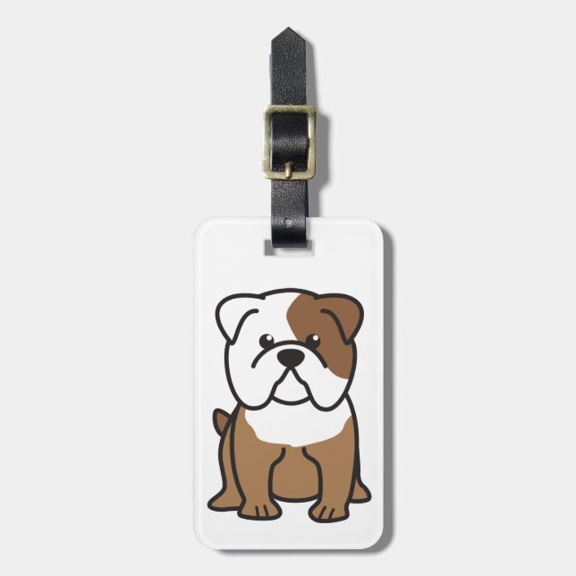 Bulldoggen-HundeCartoon Gepäckanhänger (Vorderseite vertikal)
