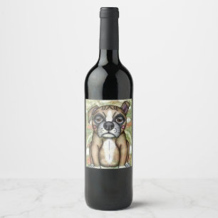Bulldoggen-Illustrations-Entwurf Weinetikett