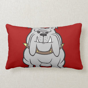 Bulldoggen-Maskottchen auf roten Lendenkissen