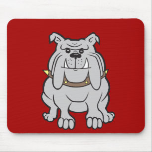 Bulldoggen-Maskottchen auf roten Mousepad