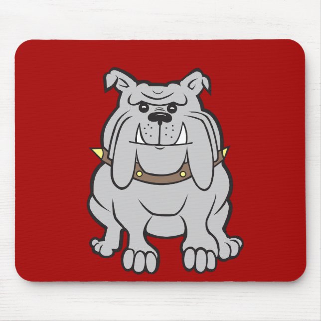 Bulldoggen-Maskottchen auf roten Mousepad (Vorne)