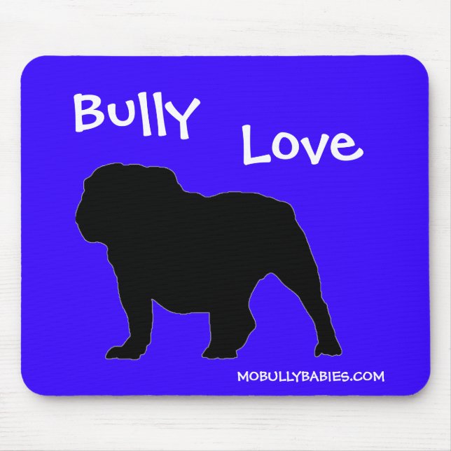 Bulldoggen-Mausunterlage-Blau Mousepad (Vorne)