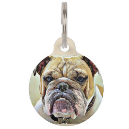 Bulldoggen-Namensschild und Telefonnummer Tiermarke