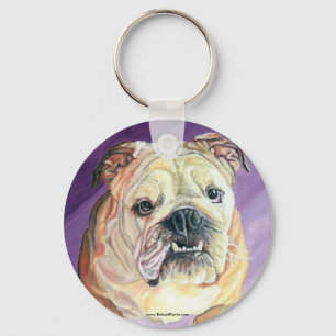 Bulldoggen-Ölgemälde-Schlüsselkette Schlüsselanhänger