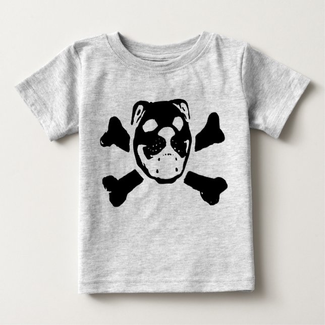 Bulldoggen-Schädel für Baby Baby T-shirt (Vorderseite)